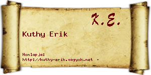 Kuthy Erik névjegykártya